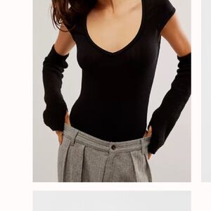 Free People Amour Knit Arm Warmers, Black, One size, NWOT